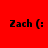 Four display 'Zach (:' text on red, orange, yellow, and orange backgrounds with no animation