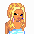Pixel art buddy icon featuring a blonde female character in blue crop top and gray pants with text "Sweet ~n~ Sassy" on the right side.