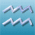 Four identical pixelated waveforms on a blue gradient background, each with white and light purple tones.