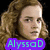 four pixelated images showing a person with curly brown hair, each with different colored text overlays