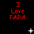 Red text "I Love FAPA" repeated in a on black background with white pixelated stars and plus signs
