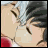 Pixelated anime-style contact sheet showing two characters kissing on the left and text "Anime IM" with a stylized "CIM" logo on the right against black background.