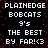 Pixelated text repeats across a black background with red dot accents, forming two identical vertical of white block letters and symbols