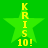 Green star-shaped icon with yellow text "KRIS 10!" vertically aligned on a solid green background.