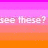 Pixelated text on a gradient background with horizontal bands of pink, orange, and yellow hues.