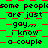 Green background with red checkered pattern and repeated black text reading 'some people are just gay... i know a couple' in pixelated font.