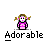 A 5x4 contact sheet of a pixel-art animated buddy icon featuring a cartoon girl with brown pigtails and pink clothing, showing multiple frames of motion including static poses, hand gestures, heart effects, and facial expressions.