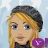 Pixelated cartoon-style icon of a person with blonde hair and dark beret against light blue background, featuring purple logo element in bottom-right corner.