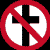 Nine circular red-bordered prohibition signs with black symbols on white backgrounds arranged in a , each featuring a diagonal red line crossing out the symbol