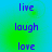 six blue text words on a gradient background, with two identical and three showing live laugh love repeated