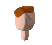 Pixelated 3D-rendered head with brown hair and light skin, shown in multiple angles including front, side, back, and profile views against a gray background.