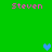 Green background with four pink 'Steven' texts and three pixelated hearts in blue, teal, and light blue.