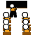 Animated contact sheet showing multiple frames of a pixel art school punishment scene with stick figures, desks, and text elements.