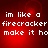 Red background with white pixelated text reading "im like a firecracker make it ho" in four identical arranged in a