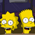 Two yellow-skinned cartoon characters with large white eyes and open mouths stand side-by-side against a dark blue background.