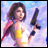 Pixelated anime-style character holding a gun against a blue sky background with text "Anime IM" and "com" on the right side of the image.