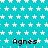 A turquoise background with white star patterns and repeated black text "Agnes" in a pixelated font, partially obscured by a gray rectangle on the right edge.