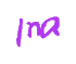 Six purple handwritten 'ina' text elements arranged in two on a light gray background, each with slight variations in stroke thickness and alignment