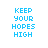 four and four displays text variations in blue and black pixelated font on a white background, with alternating color patterns