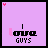 12 identical purple square icons with 'I love GUYS' text and a small pink heart, each showing slight variations in pixel placement across frames