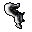 Two pixelated grayscale icons of a curved, segmented object with black outlines against gray backgrounds.
