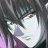 Pixelated anime-style character face with dark hair and white mask on left, black background with pixelated text "Anime IM" and "COM" on right.