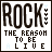 identical pixelated icons featuring 'ROCK' text above 'THE REASON TO BE ALIVE', with blue heart symbols on the right side