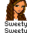 Pixel art buddy icon featuring a cartoon woman with long brown hair and green eyes, alongside text reading "Instant Icons .com" in red and black pixelated fonts on gray background.