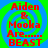 Four identical display red text 'Aiden & Mooka Are..... BEAST' over a green and blue spiral background with pixelated edges