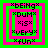 Four identical pixelated squares with layered borders and text, each displaying "*beING* *DUM* *is* *very* *fun*" in black on pink and green backgrounds.