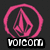 Two side-by-side pink circular icons with flame-like symbols and 'VOLOOM' text below, one with white text on black background, the other with pink text on black background.