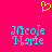 A static image with a bright pink background, featuring a yellow pixelated heart at the top center and two identical cyan text blocks below reading "Nicole Marie" in stylized lettering.