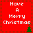 Red square icon with white text "Have A Merry Christmas" and green pixelated tree, bordered by dark green dotted lines.