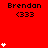 Red background with repeated 'Brendan <333' text and white heart icons in varying quantities across positions.