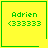 Four yellow square with green borders display "Adrien (33333)" text, each has a unique small symbol in the corner