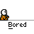 Animated contact sheet of a pixelated character in orange pants and white head performing repetitive motion with blue sparkles, labeled "Bored" under each frame on gray background.