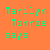 Pixelated text and symbols on a split background with orange, white, yellow, blue, green, pink, purple, cyan, and red elements.
