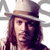 A 2x2 contact sheet of a pixelated animated icon featuring Johnny Depp as Captain Jack Sparrow with a