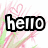 A static digital image with text and symbols: 'hello my name is yvonne' in bold white letters with black outlines, pink and yellow stars, and a pink heart on a white background.