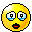 Yellow pixelated emoji faces with varying expressions including wide eyes, closed eyes, and crying tears on a gray background.