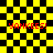 Yellow and black checkered background with red 'YANKEES!' text in four corners, animated distortion effect on right side.