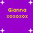 Purple background with white star shapes and yellow text reading "Gianna xoxoxox" repeated four times in a