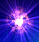 A 5x5 contact sheet of animated frames showing a glowing purple and blue starburst effect with radiating lines on a dark background.