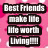 Pixelated text on a pink background reads 'Best Friends make life the worth living!' in four stacked black-outlined blocks.