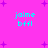 Pixelated cyan text 'jaime bffl' repeated four times on a bright pink background with scattered purple star shapes.