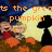 Pixelated image with orange text reading 'ts the gree pumpkin' over a dark blue background, featuring two figures and pumpkins under a large moon.