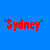 Pixel art contact sheet showing multiple frames of a cartoon character in yellow outfit with red accents against blue background, including full-body and head shots with text labels "Sydney", "Loves", "Sponge", "Bob".