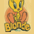 A 3x3 contact sheet of a Looney Tunes-style animated buddy icon featuring Tweety Bird in an orange outfit with the word "Blonde" below, showing frame-by-frame animation changes including heart and dot symbols.