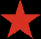 Two pixelated stars, one red and one blue, positioned side-by-side on a black background with no visible motion.