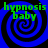 Four identical blue and black spiral patterns with green text reading 'hypnosis baby' overlaid on each spiral.